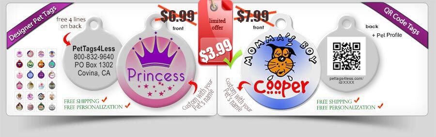 designer pet tags